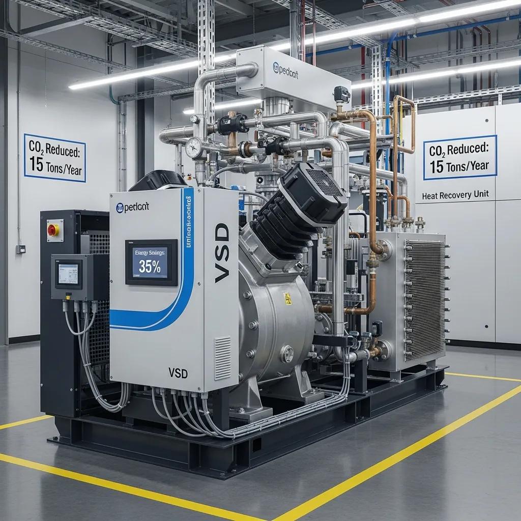 Energy-efficient high pressure compressor technology with variable speed drives and heat recovery systems