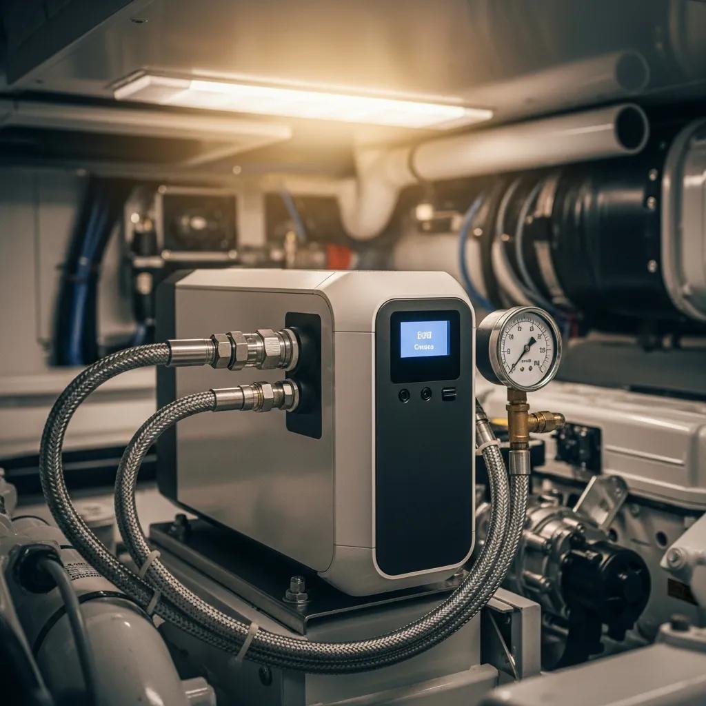 Electric yacht compressor showcasing compact design and quiet operation